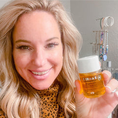 Derma E bonding oil ingredients label close-up highlighting natural actives