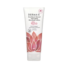 Derma E front packaging showing bottle and branding with clear product benefits