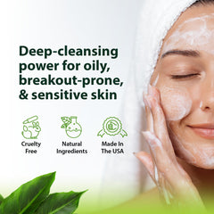 Derma-Nu creamy foam texture close-up demonstrating gentle, hydrating lather