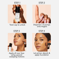 Dermablend before and after comparison showing improved makeup hold and smoothness