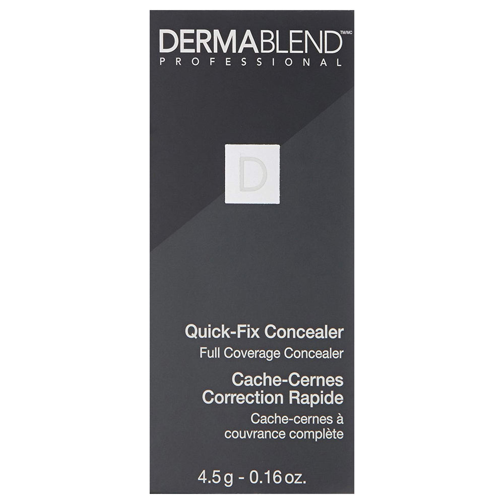 Dermablend concealer close-up label highlighting sensitive-skin safety