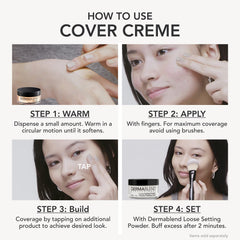 Dermablend before and after on face showing concealed discoloration