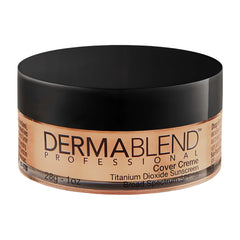 Dermablend cover crème front jar showing product and SPF benefit