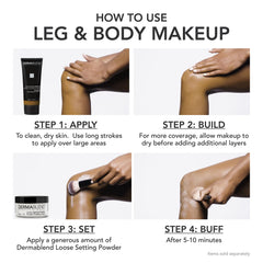 Dermablend product in hand illustrating 3.4 fl oz size and travel-friendly scale