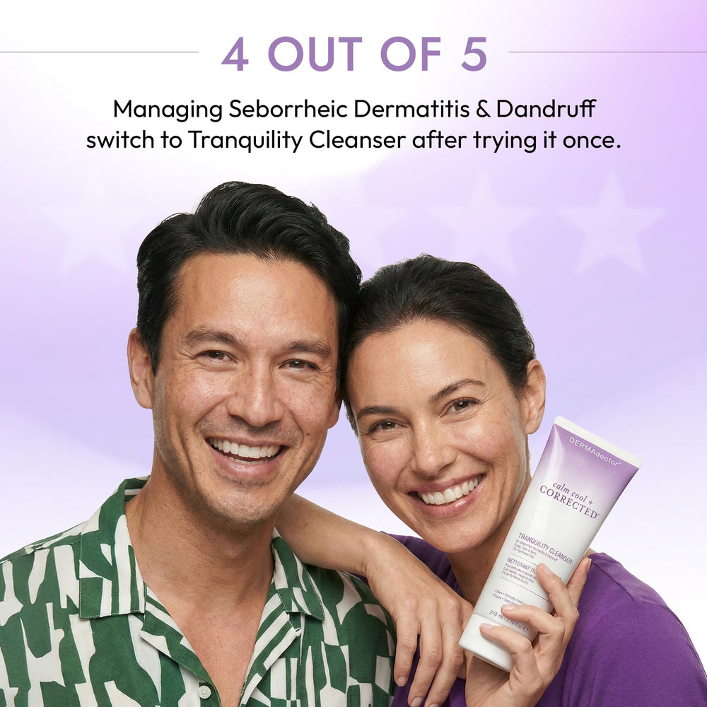 DERMAdoctor bottle on bathroom counter lifestyle shot depicting daily routine use