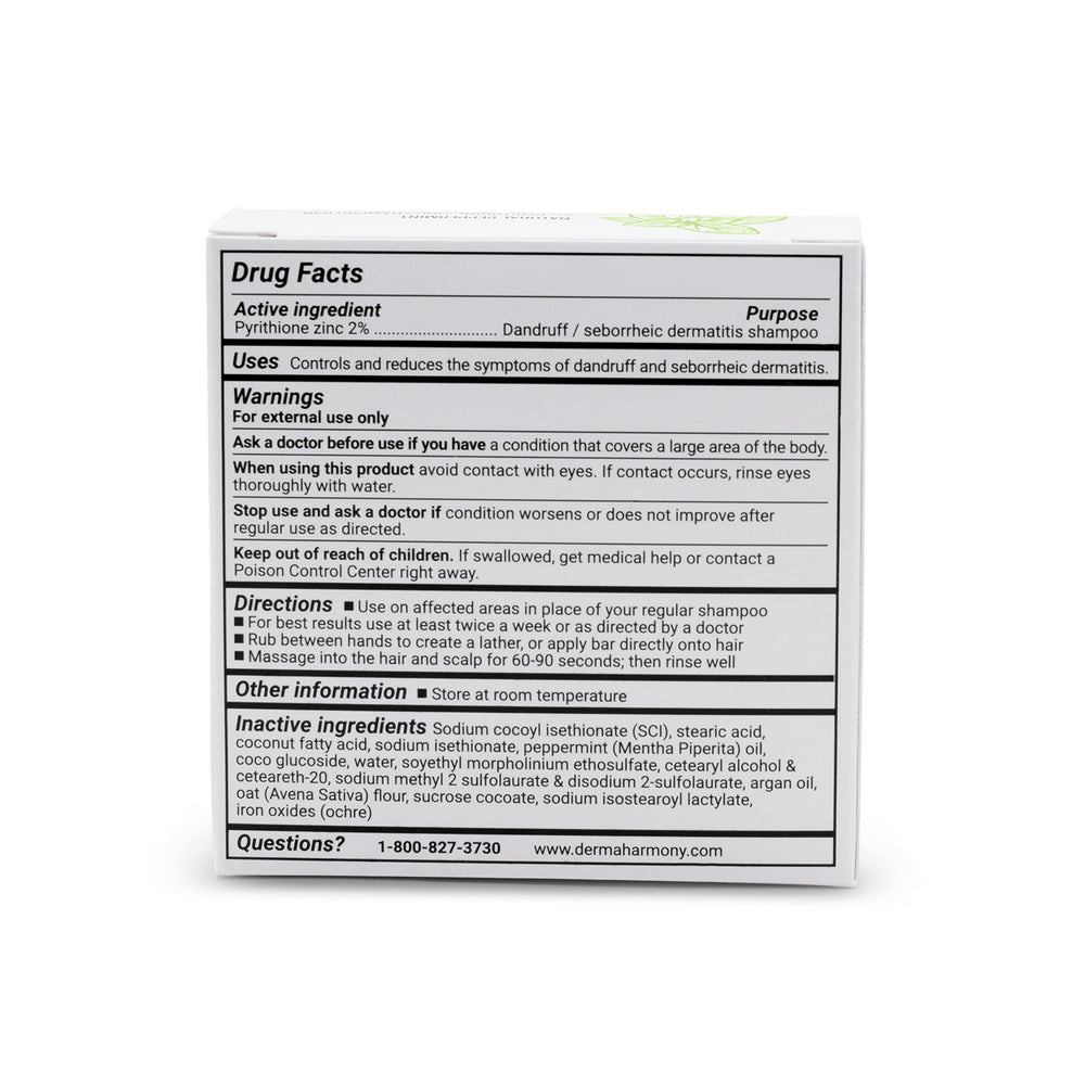Dermaharmony product label close-up listing ingredients and pH