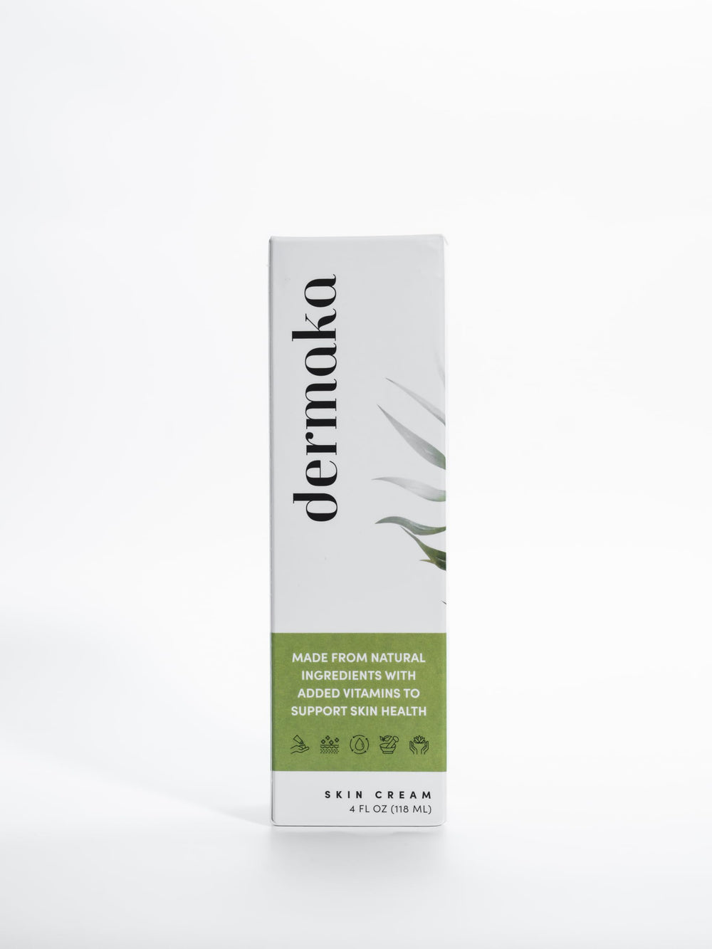 Dermaka jar on bathroom counter styled to show everyday skincare placement