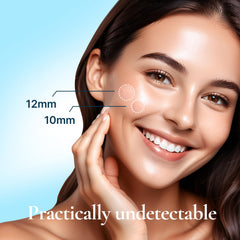 DERMAKR single patch applied to skin concealing a spot, discrete confidence benefit