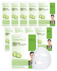 DERMAL front packaging showing 10-mask box and calming design benefit: clear product ID