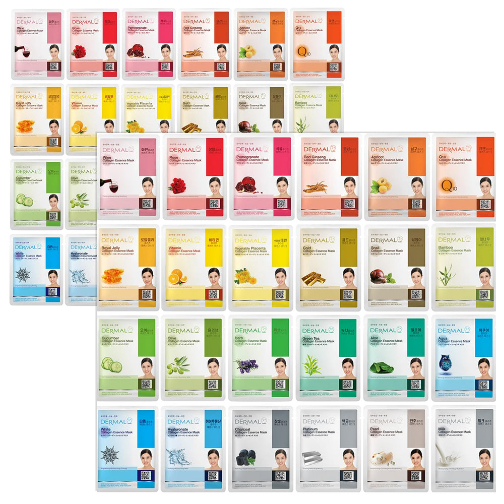 DERMAL front pack showing 48 masks and value for routine