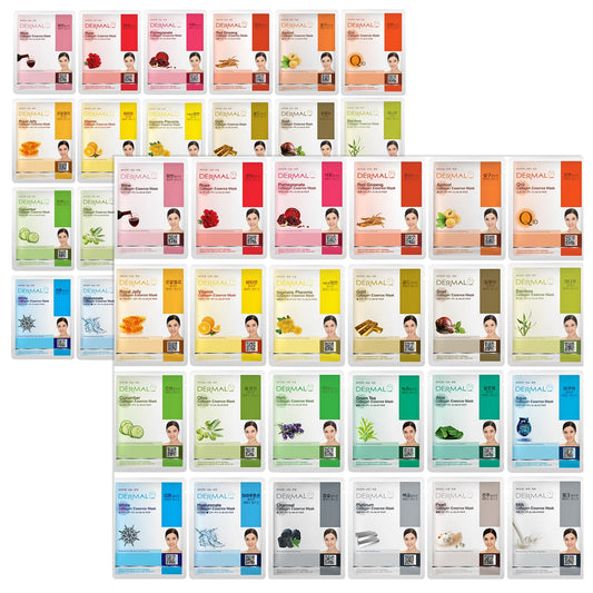 DERMAL front pack showing 48 masks and value for routine