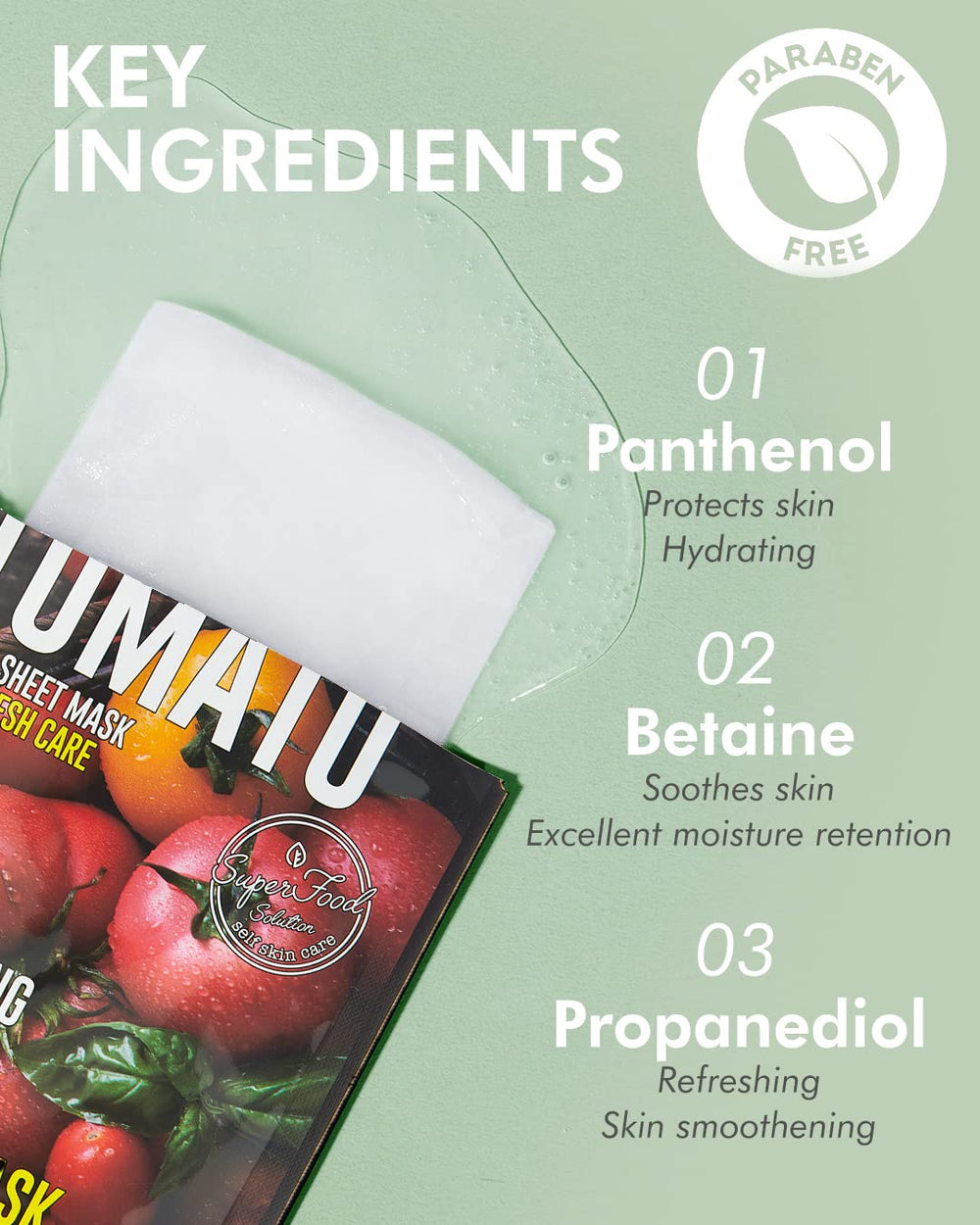DERMAL open sheet mask saturated with essence for visible moisture