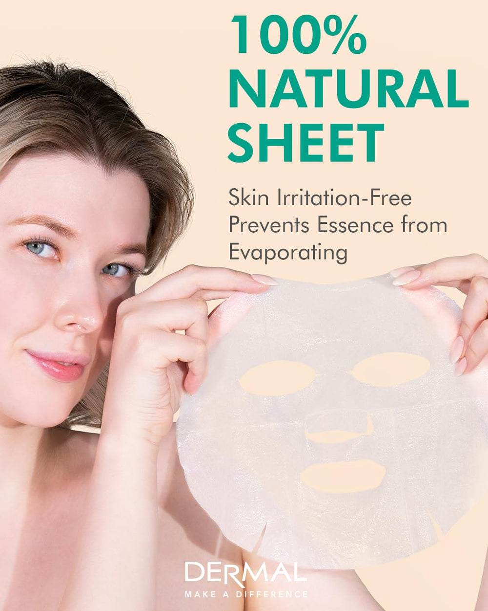 DERMAL pack of ten masks staged on counter to show quantity and daily convenience