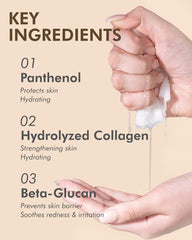 DERMAL sheet mask applied on face demonstrating calming and smoothing effect
