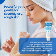 Dermal Therapy tube on bathroom shelf in lifestyle scene for daily treatment routine