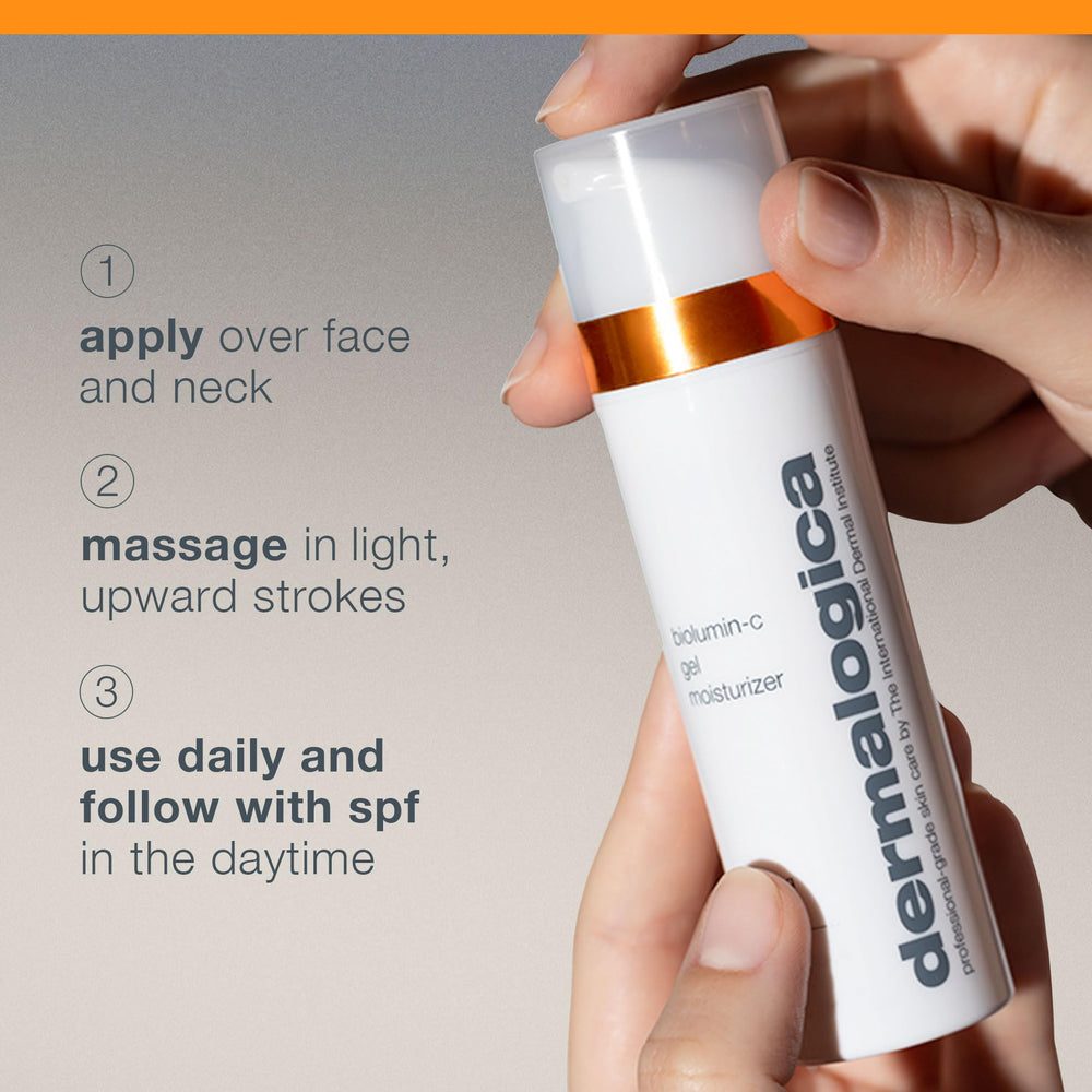 Dermalogica before-and-after skin comparison showing radiant glow