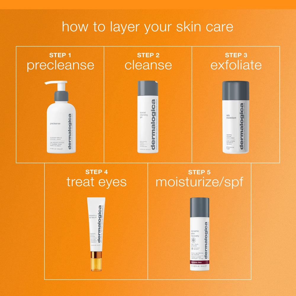 Dermalogica serum on vanity suggesting effortless daily skincare routine
