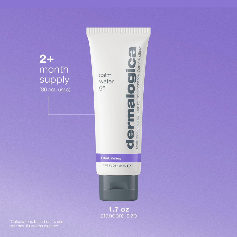 Dermalogica 1.7 fl oz jar beside common items for size reference