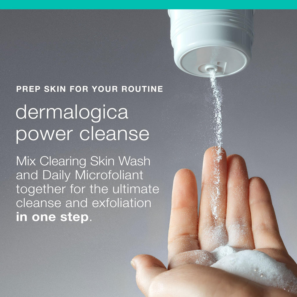 Dermalogica being applied to face demonstrating effective gentle cleansing