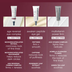 Dermalogica ingredients display with vitamin C and peptides to support firmer skin