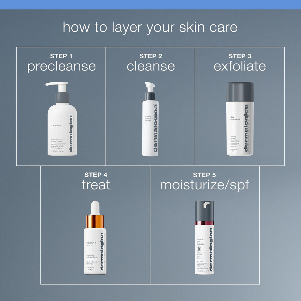 Dermalogica cleanser dispensed on palm highlighting smooth application