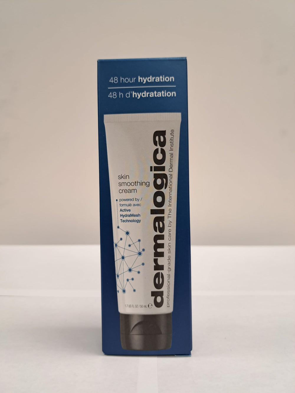 Dermalogica open jar and lid displaying product quantity and travel-ready packaging benefits