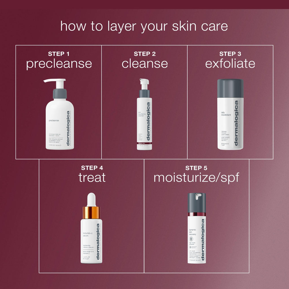 Dermalogica 5.1 fl oz size shown in hand for scale and travel