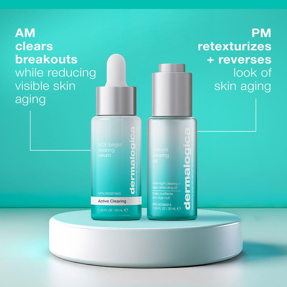 Dermalogica serum on bathroom shelf lifestyle shot conveying daily routine ease