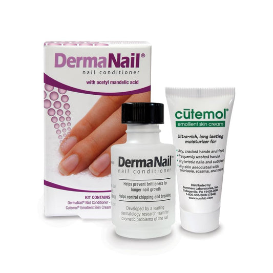 DermaNail front packaging showing kit components and benefit