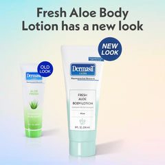 Dermasil lotion texture swipe showing smooth, non-greasy absorbency