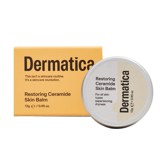 Dermatica front tin view showing compact balm for travel and quick repairs