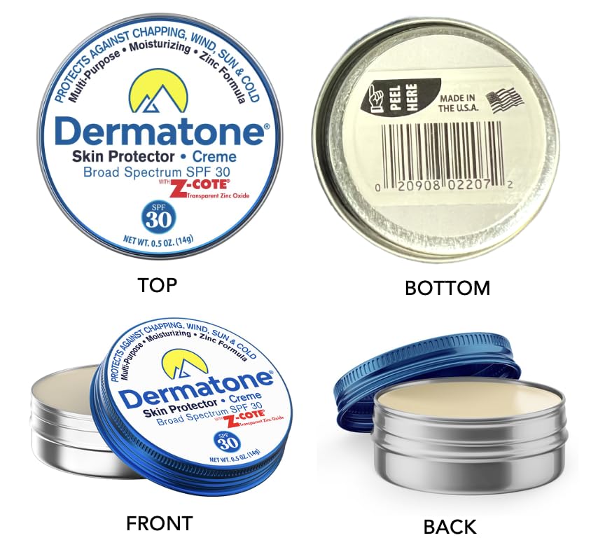 DERMATONE being applied to nose and cheek for sun and wind defense