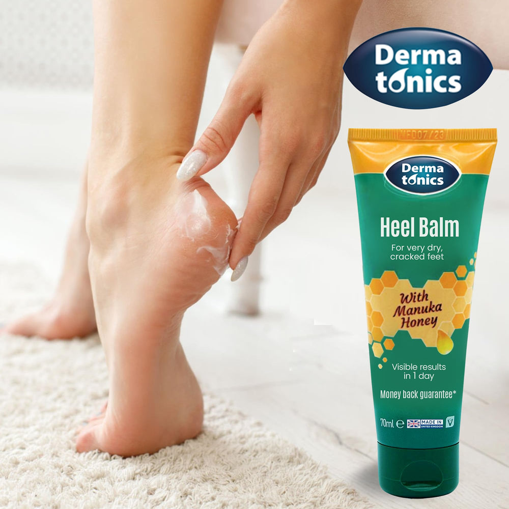Dermatonics tube next to travel items showing compact size for on-the-go care