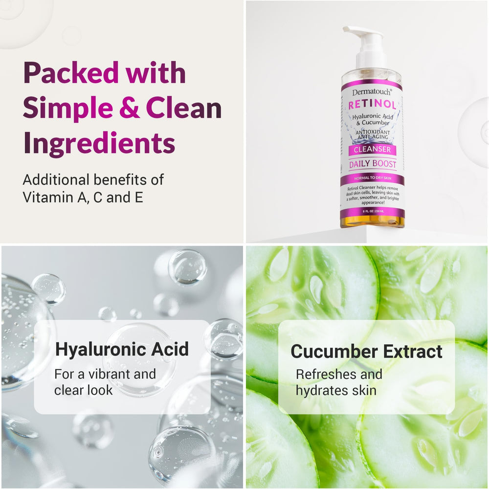 DERMATOUCH hand dispensing cleanser showing recommended amount for easy application