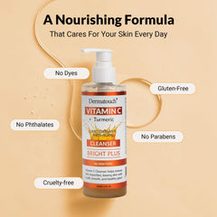 DERMATOUCH turmeric root ingredient display highlighting antioxidant support