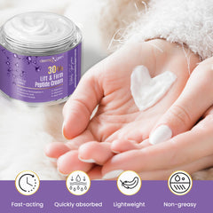 Dermaxgen cream texture close-up demonstrating hydrating, lightweight feel