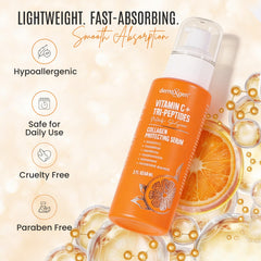 DERMAXGEN label ingredient list highlighting Vitamin C and peptides benefit