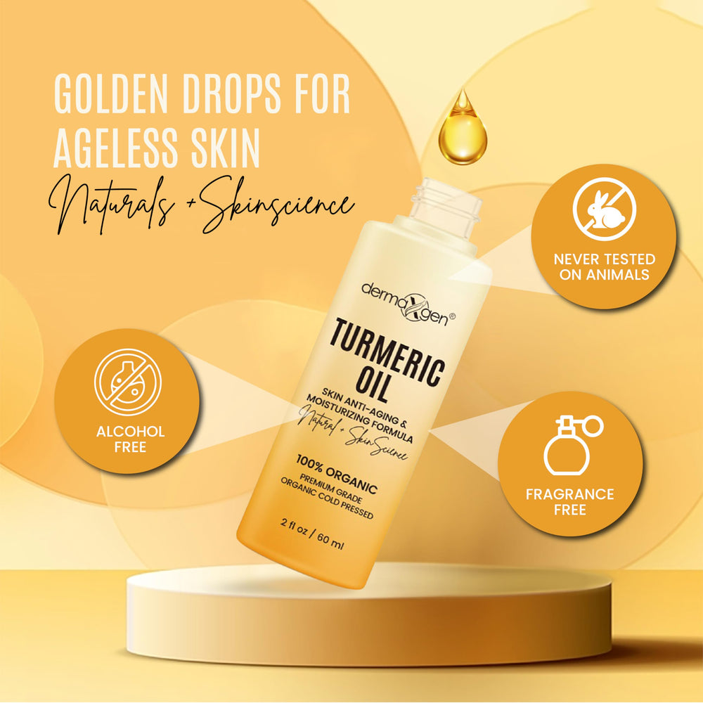 DERMAXGEN turmeric root ingredient shot highlighting natural brightening benefit