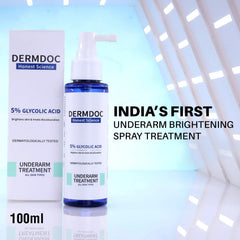 DermDoc spray nozzle closeup demonstrating fine mist for even, effortless coverage