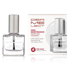 Dermelect front packaging showing high-shine top coat benefit