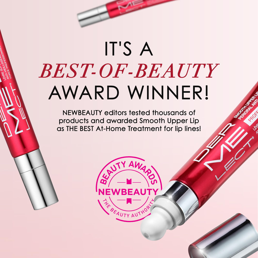 Dermelect tube inside a makeup bag highlighting travel-friendly professional strength