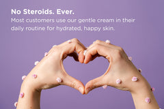 Dermgentle cream texture close-up demonstrating lightweight absorbent feel