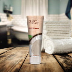 Desert Essence label detail with certifications and ingredient highlights