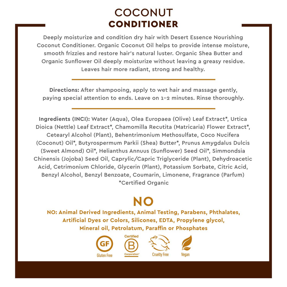 Desert Essence product texture dispensed showing creamy conditioner for easy application