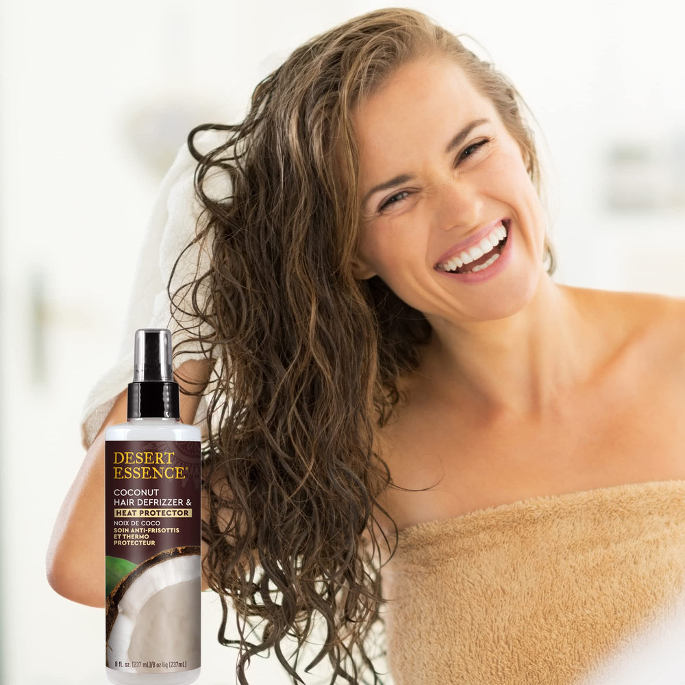 Desert Essence botanicals display with coconut and jojoba for hydration