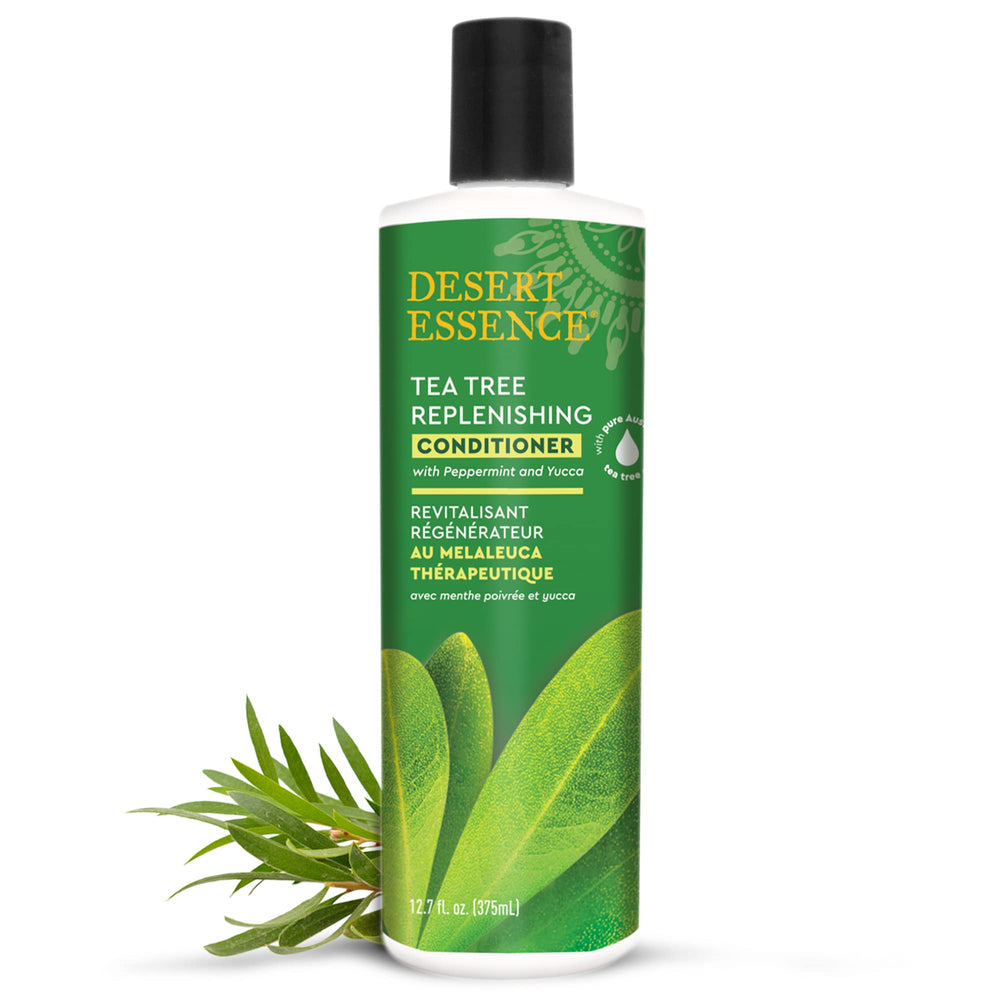 Desert Essence conditioner back label listing ingredients and directions