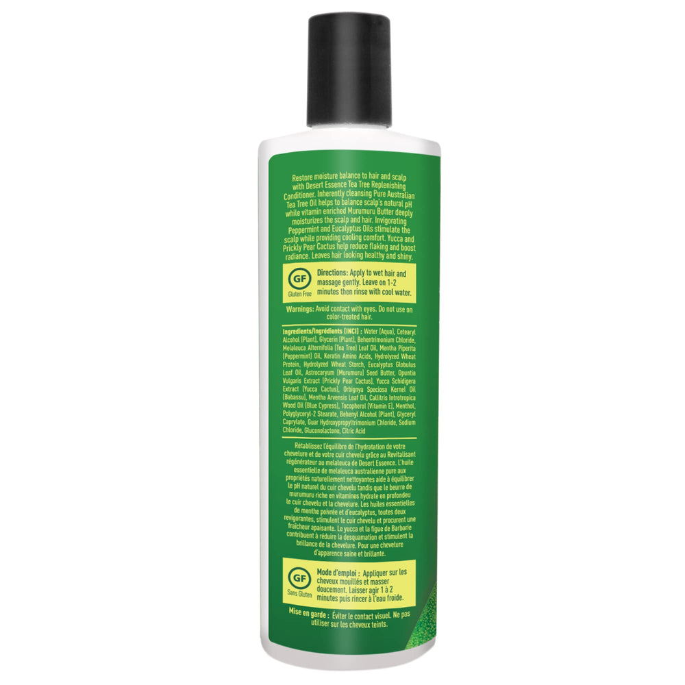 Desert Essence conditioner creamy texture on palm for easy detangling
