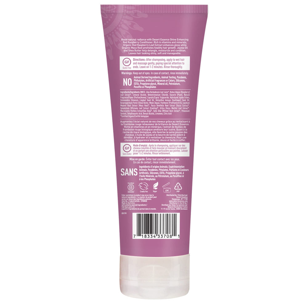 Desert Essence conditioner pouring to show smooth texture and quick absorption benefit