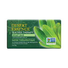 Desert Essence bar with creamy lather demonstrating rich foam