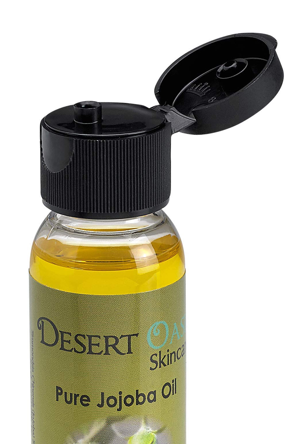 Desert Oasis Skincare recyclable PET bottle label showing organic certification